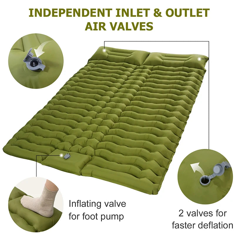 Double Self-Inflating Camping Pad