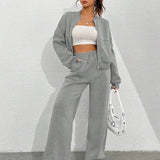 Ladies Polyester Suit Set: Slimming Two-Piece with Long Pants & Jacket 24 Hour Sport