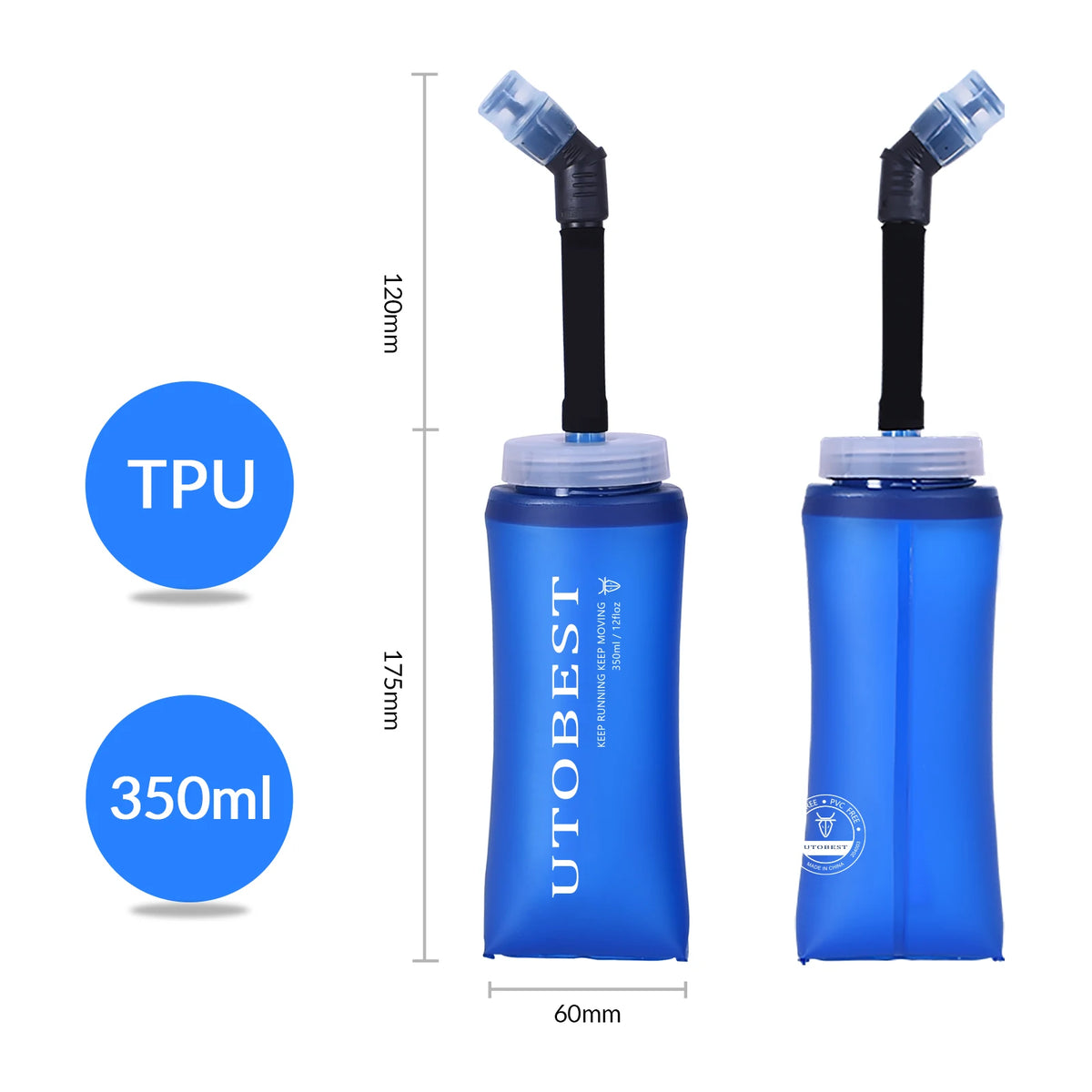 250ml/350ml/500ml Folding TPU Water Bottle