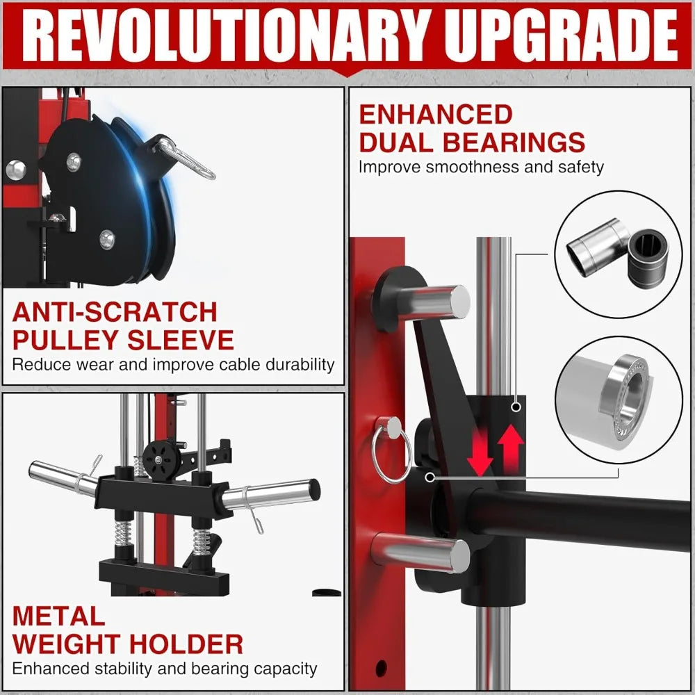 All-in-One Home Gym: Smith Machine, Lat Pulldown, & Cable Crossover