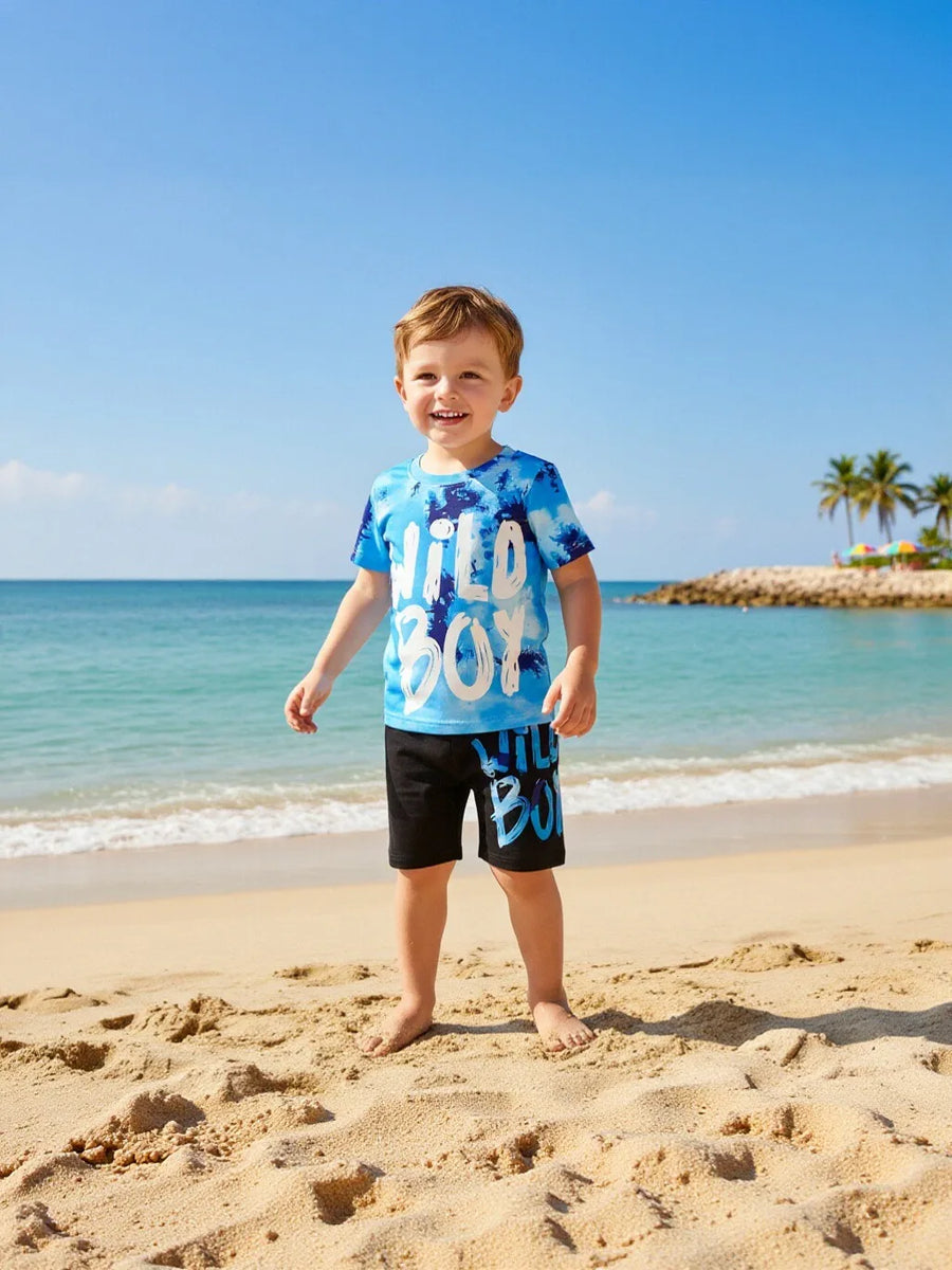 Toddler Boy Summer Clothes: Tie-Dye Shirt & Shorts Set