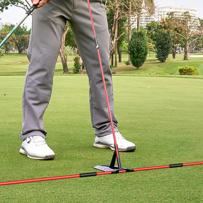 Golf Swing Alignment Rod & Practice Plate Angle Adjustment Aid
