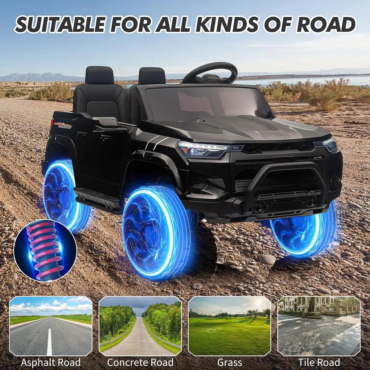 Dual Motor 4WD Electric Ride On Truck for Kids