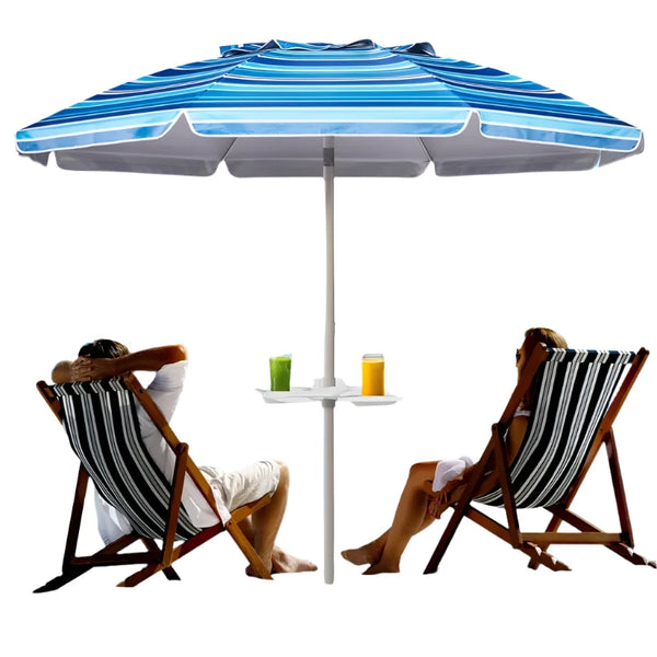 Windproof Beach Umbrella with Sand Anchor & Tilt
