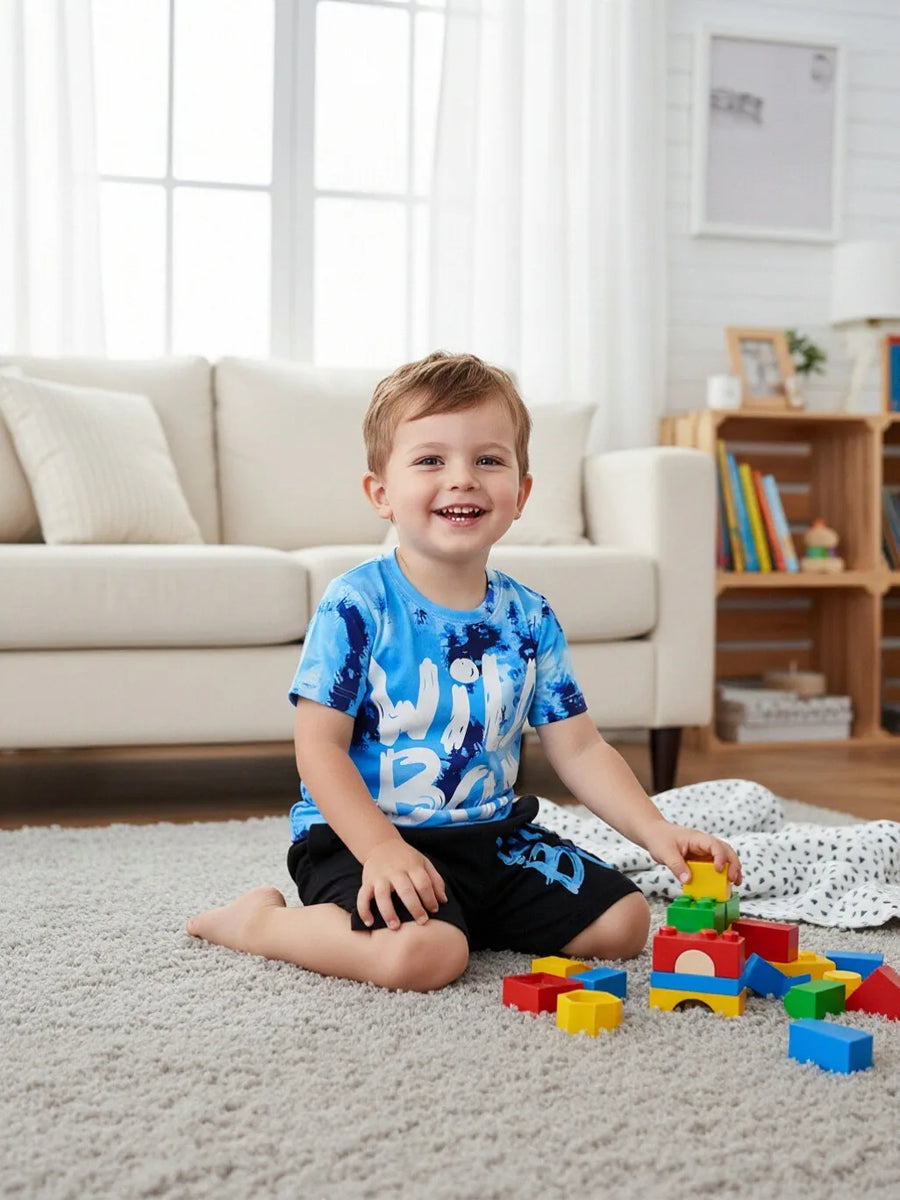 Toddler Boy Summer Clothes: Tie-Dye Shirt & Shorts Set