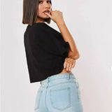 New Sport T-Shirt: Loose Cotton Crop Top for Dance & Gymwomen's Shirts24 Hour Sport