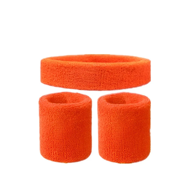 Cotton Sweatband Bundle: Headband and Wristbands
