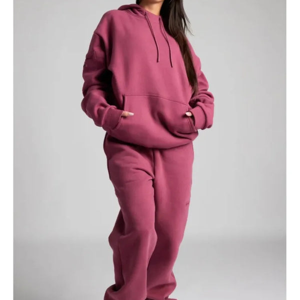 Autumn Winter Casual Two-Piece Set: Loose Pocket Hoodie & Pants