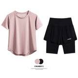 DRUR Summer Running Set Loose Breathable Quick Dry Sweat Suit Women Gym Workout Outfit 2 Piece Sportswear Tracksuit  Activewear 24 Hour Sport
