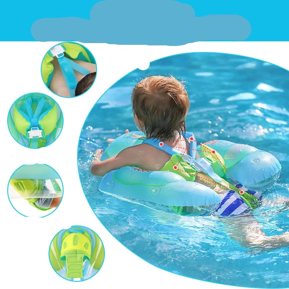 Happy Splashing: Inflatable Infant Pool Ring with Shade