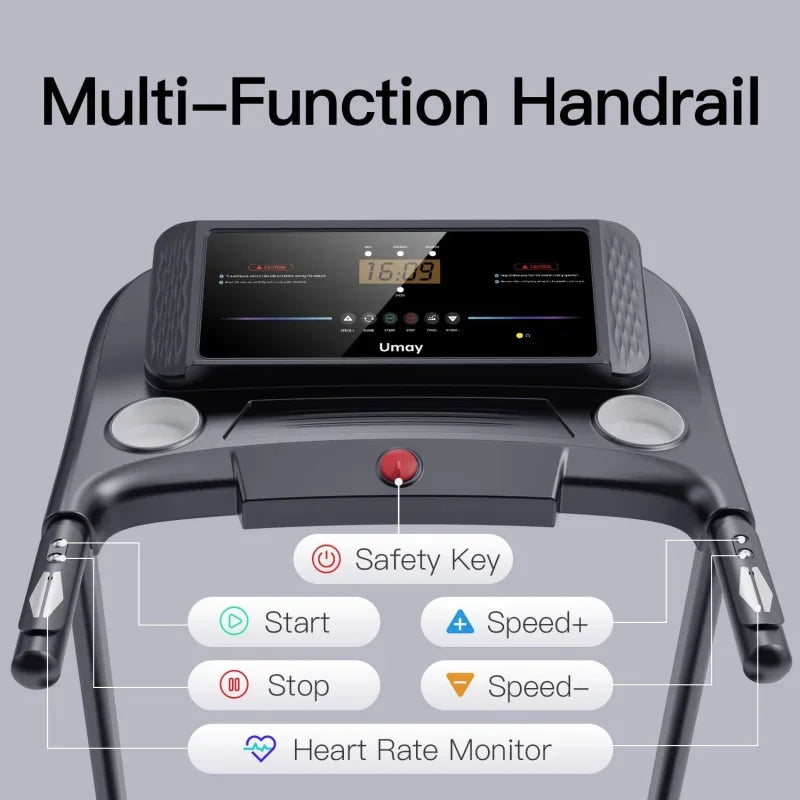 UMAY Home Folding Treadmill with Pulse Sensors