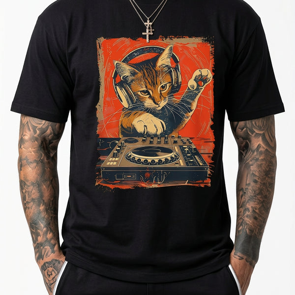 Men's DJ Cat Retro Heavyweight Loose Fit T-Shirt