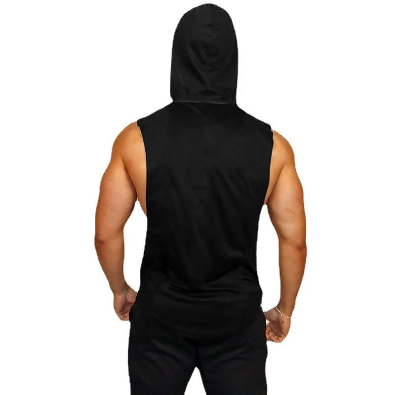 Men's Breathable Cotton Hooded Tank Tops