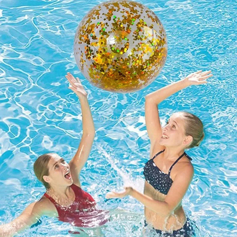 40/60cm Inflatable Glitter Beach Ball Perfect for Summer Pool Parties!pools & water activities24 Hour Sport