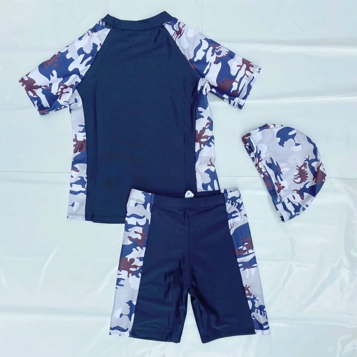 Boys' Casual T-Shirt, Swim Trunks & Cap Set