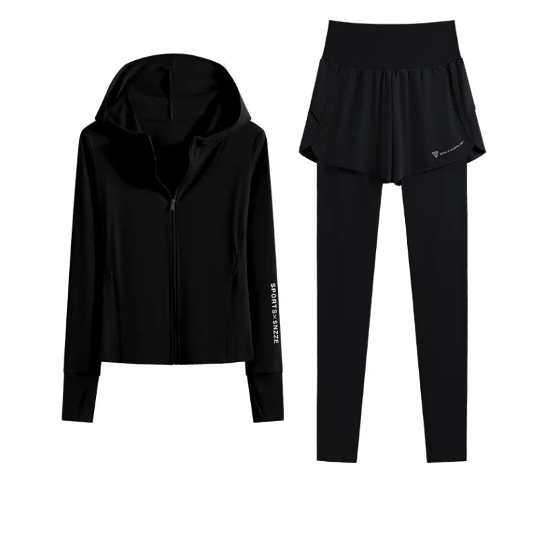 Women's Gym Sets: High-Waisted Leggings & Jacket
