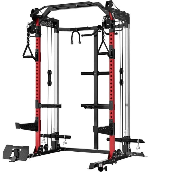 Build Strength and Muscle: Dual Pulley Power Cage Workout Machine
