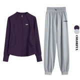 DRUR M-4XL Loose Fit Running Sets Women Quick Dry Sportswear Outfits 2 Piece Yoga Suit Gym Clothes Autumn Winter Tracksuit New 24 Hour Sport