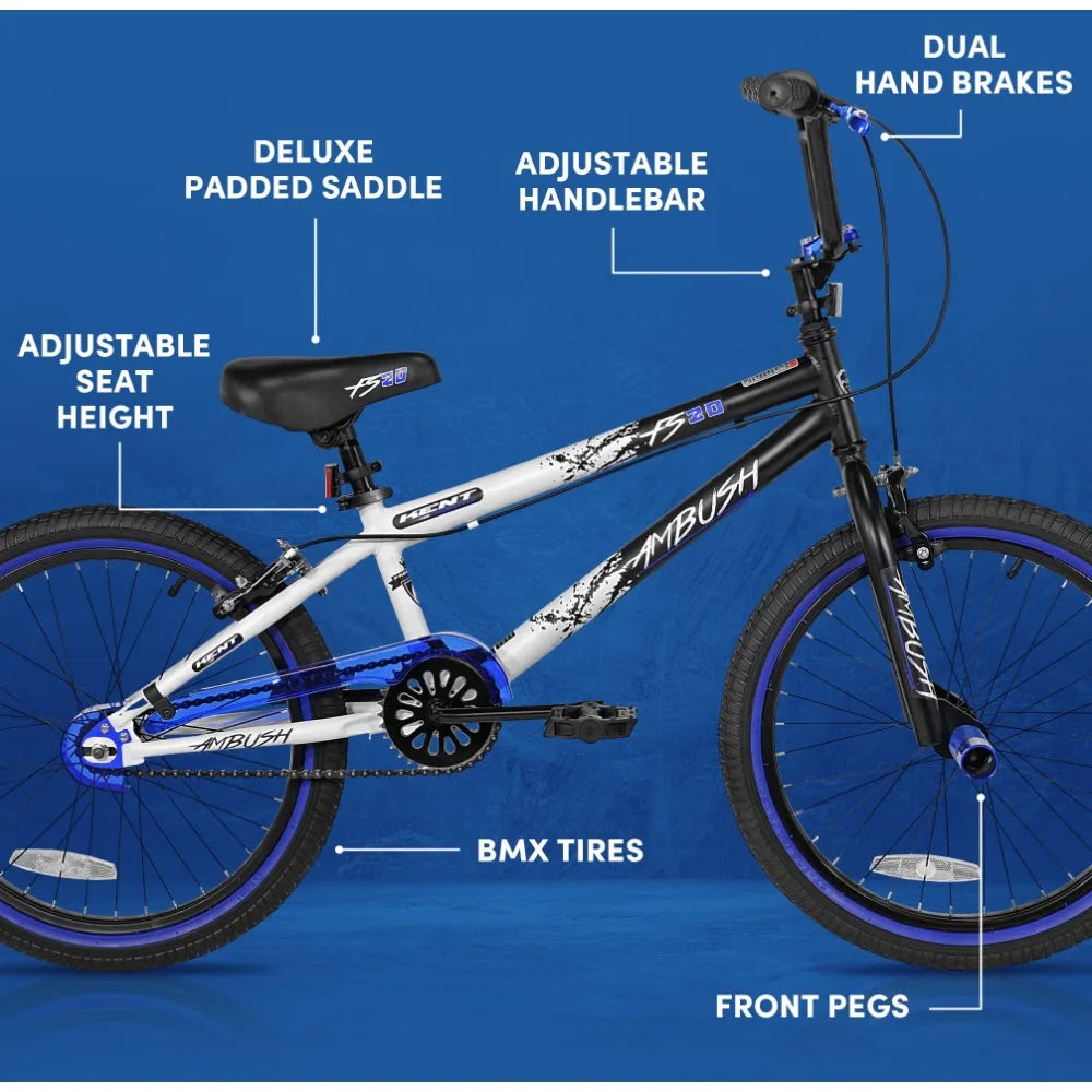 New  Bicycles 20" Boy's  BMX Child Bike, Black/Blue