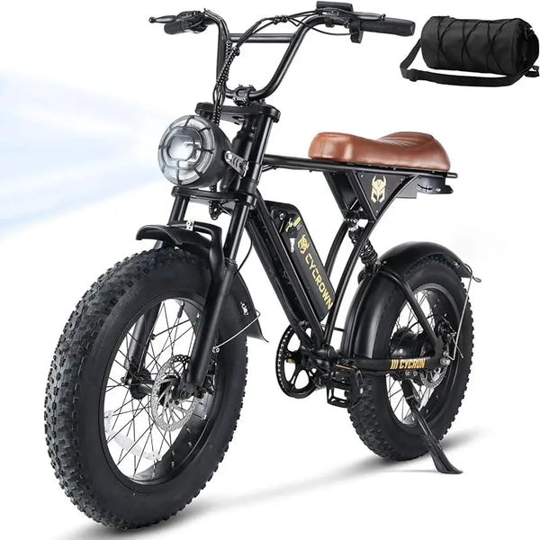 Adult Electric Bike: 750W Motor, 374.4Wh Battery, 20" Fat Tires, 55 Mile Range