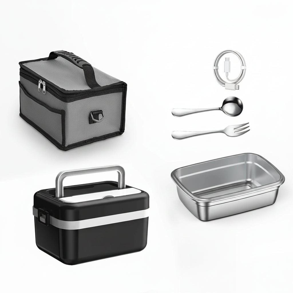 1L Wireless Electric Lunch Box Stainless Steel Warmer