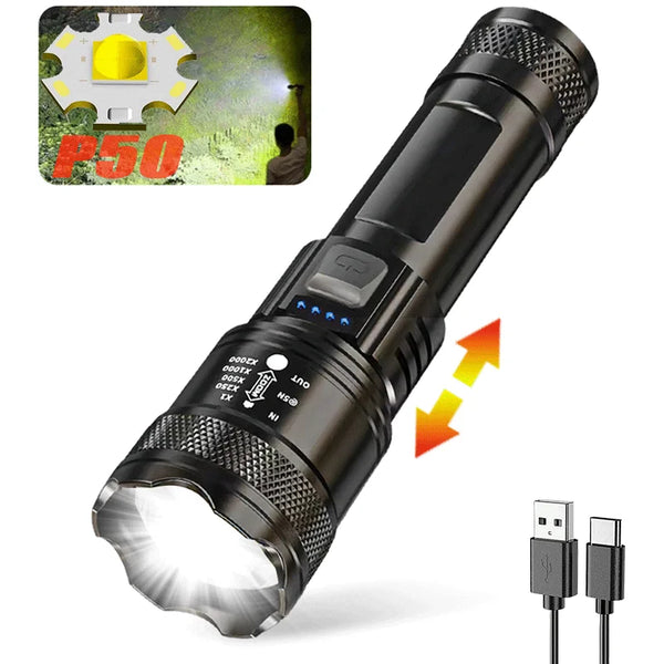 Powerful Rechargeable LED Flashlight