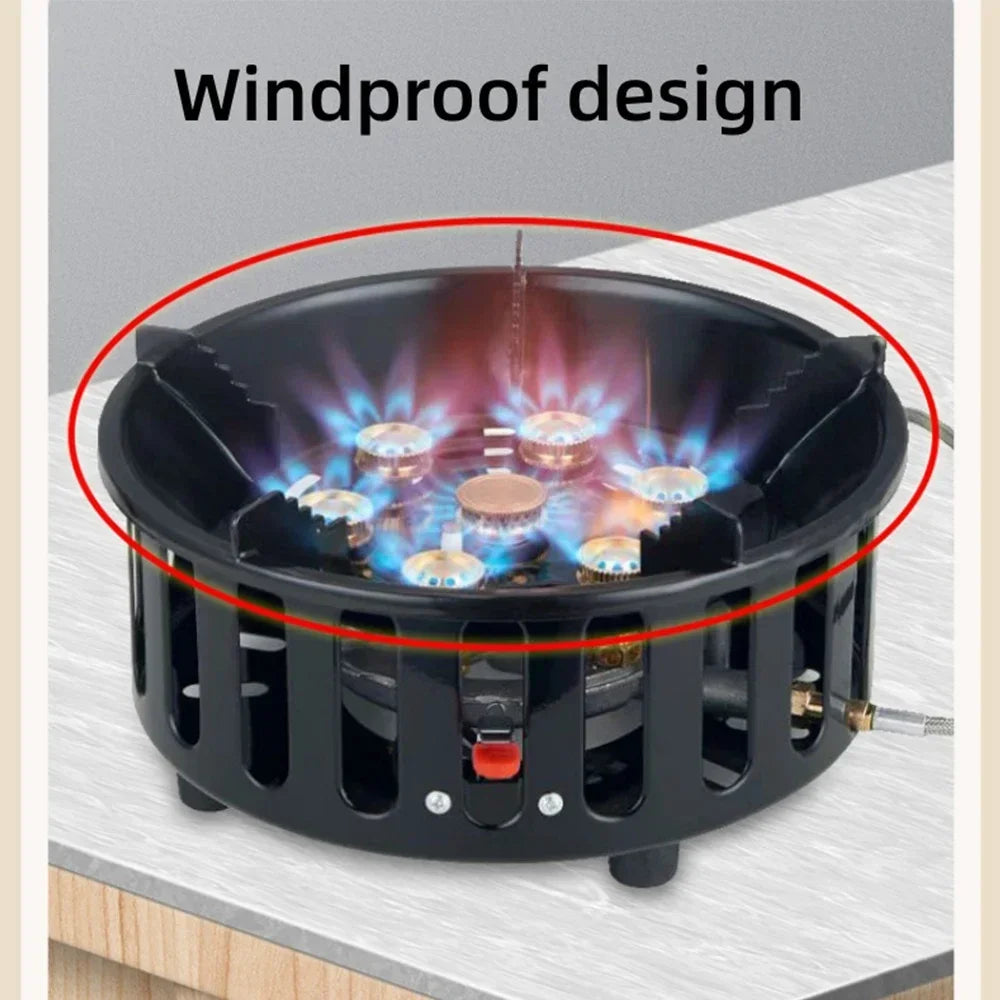 Windproof Camping Stove: 19800W, 7-Core, Gase Burner