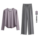 DRUR Women's Tracksuit With Long Sleeve Sports Tops and Sweatpants Casual Loose Yoga Sets Two Piece Sportswear Outfits For Gym 24 Hour Sport