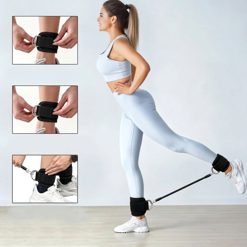 Anti-Slip Ankle Resistance Bands 5-Pack for Leg & Glute Gym