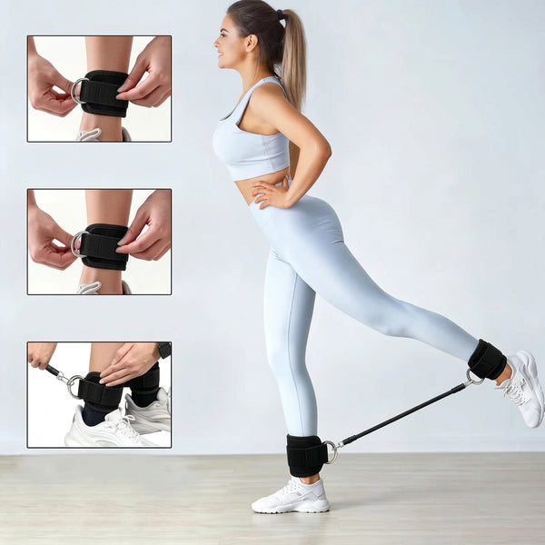 Anti-Slip Ankle Resistance Bands 5-Pack for Leg & Glute Gym