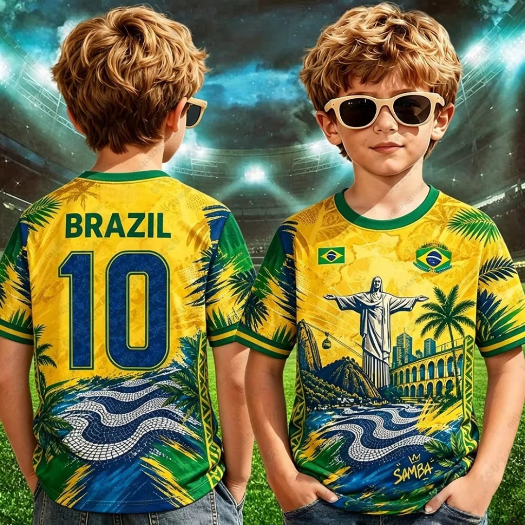 Kids' Quick-Dry Football Jersey & Sports T-Shirt