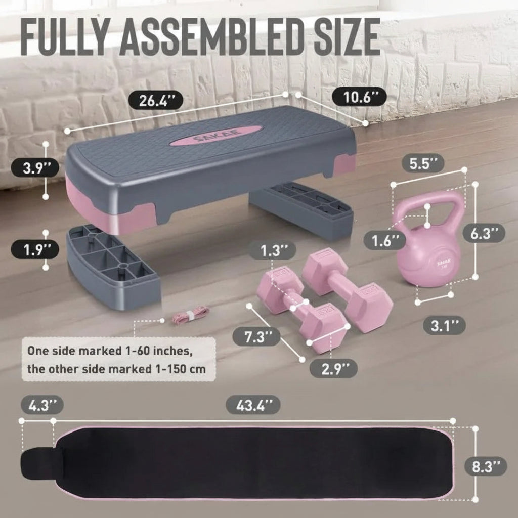 Aerobic Stepper Set with Weights & Workout Gear
