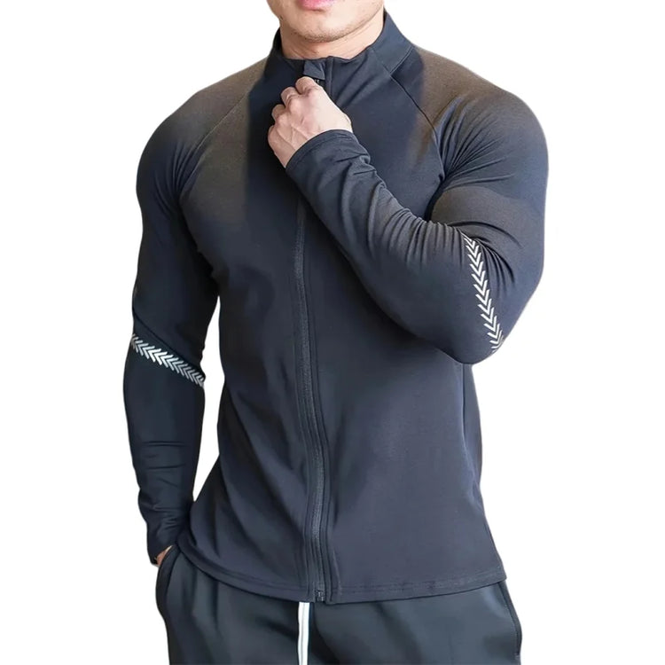Men's Compression Sports Jacket | Gym Running Clothing & Quick Dry Fitness - 24 Hour Sport