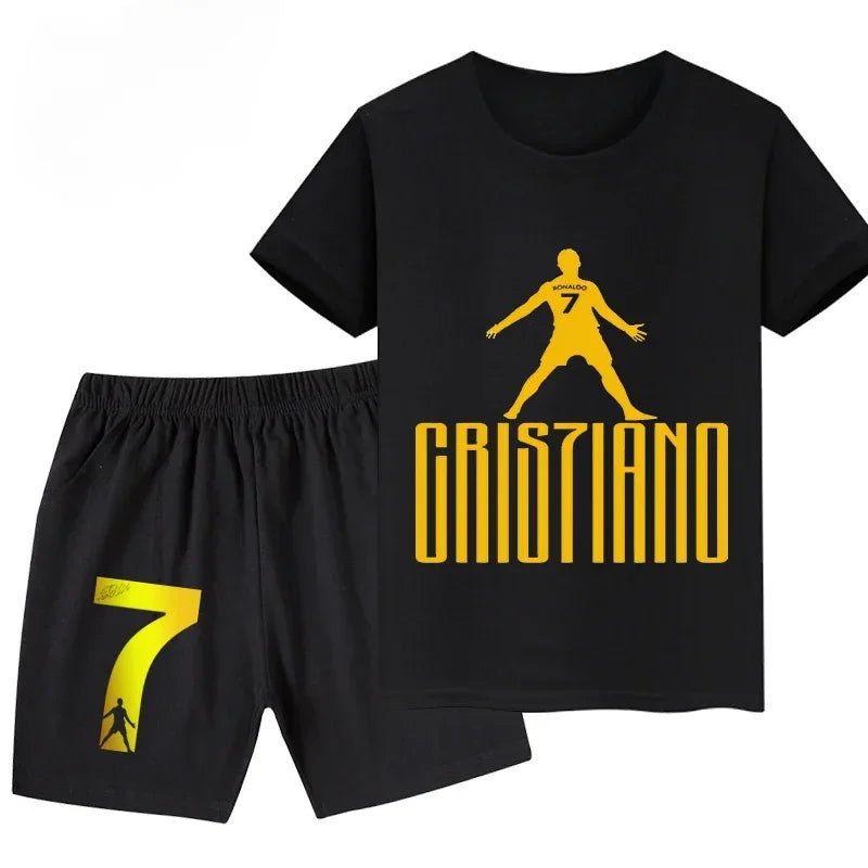 Ronaldo Summer Set for Kids: T-Shirt & Shorts Streetwear