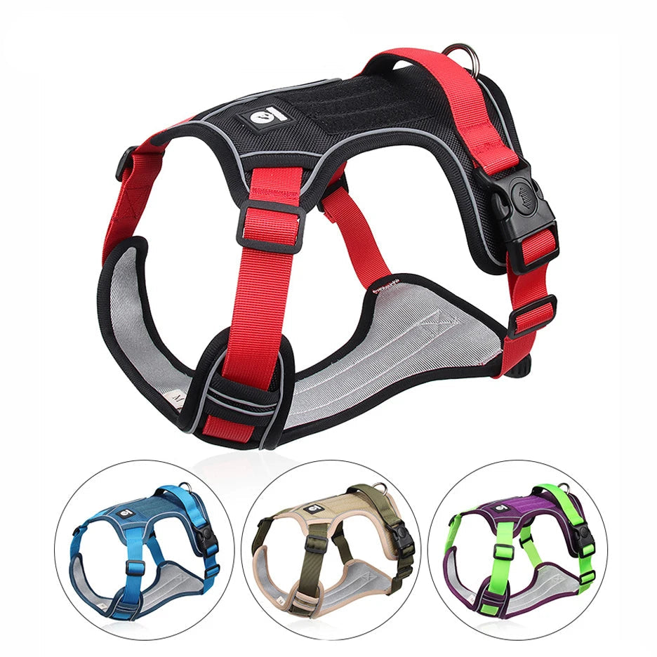 Reflective Padded Dog Harness Adjustable Safety Vest for All Dogs
