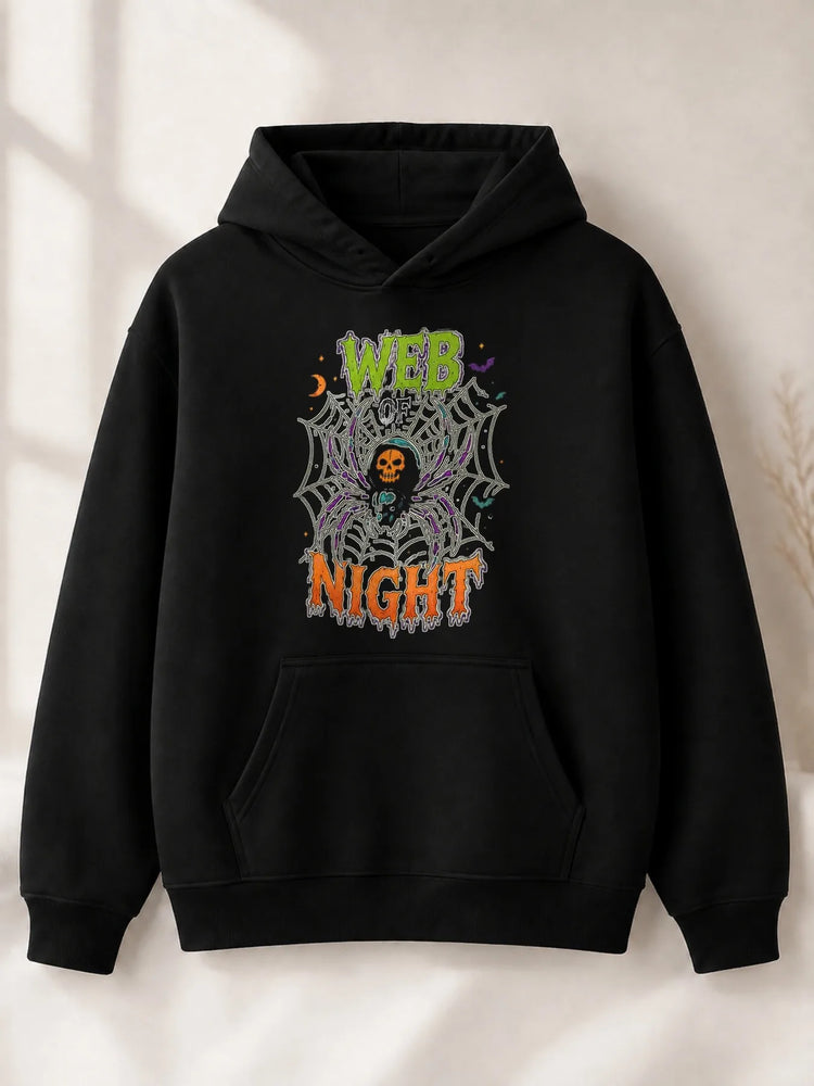 Men's Skull & Spiderweb Graphic Hoodie