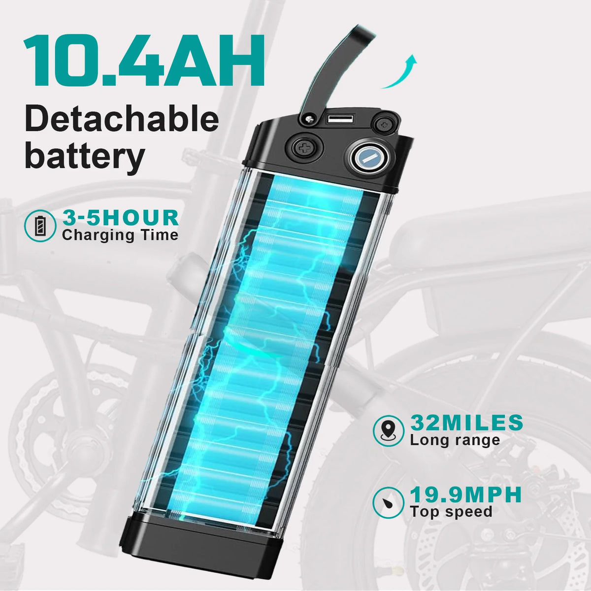Folding Adult Electric Bike - 560W, 20 MPH, 48V Battery