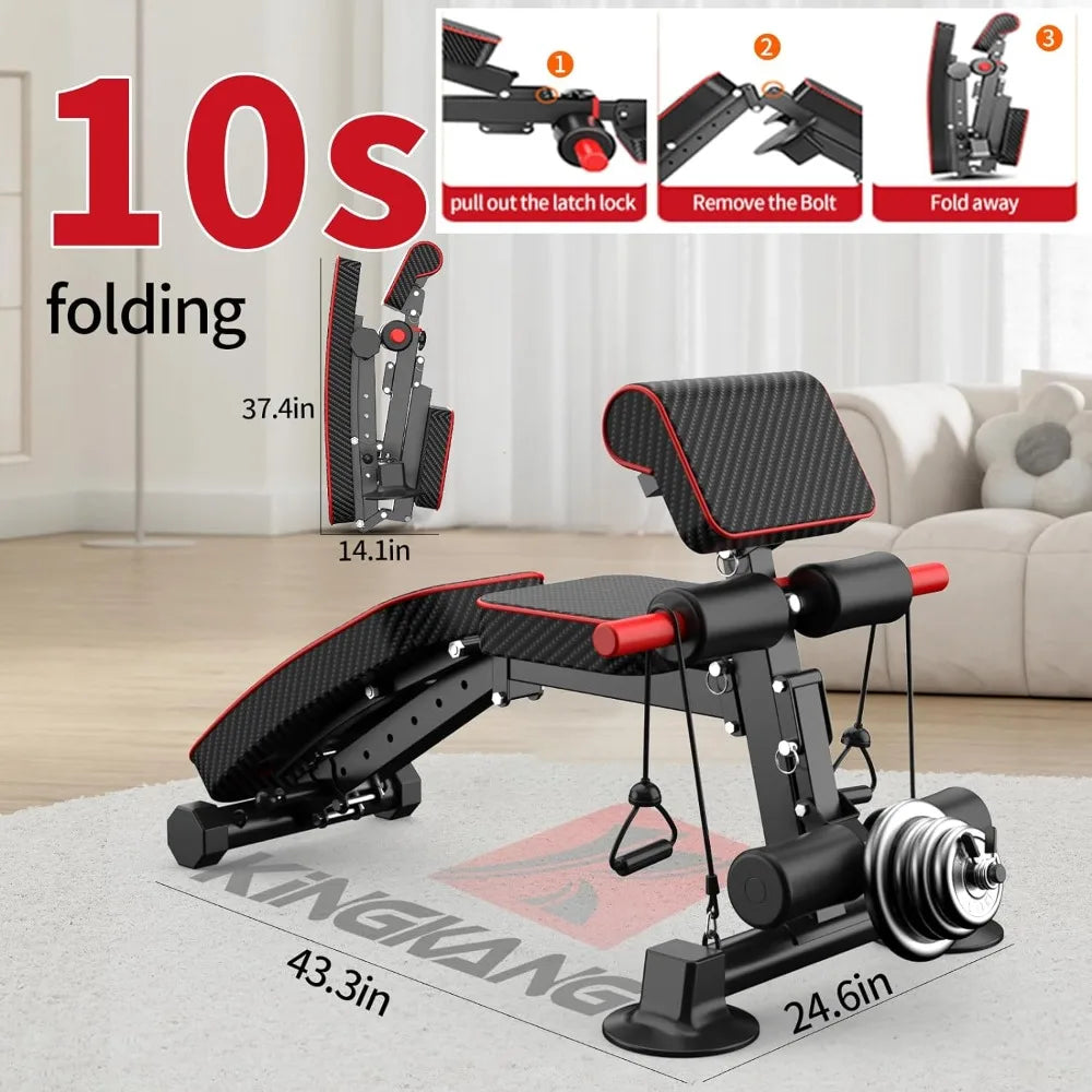 Foldable Weight Bench with 600lb Capacity