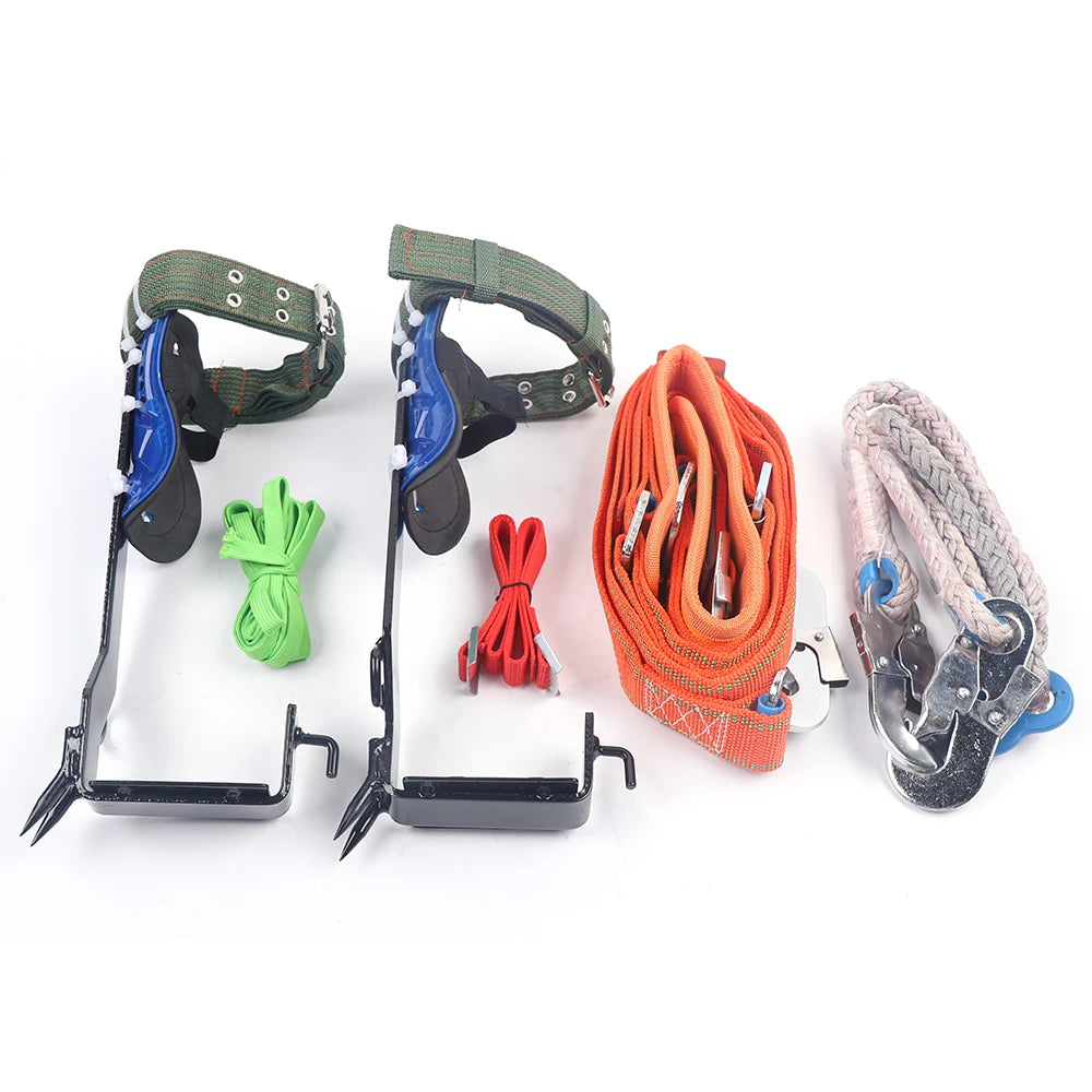 Tree Climbing Spike Set with Safety Belt & Straps for Fruit Picking