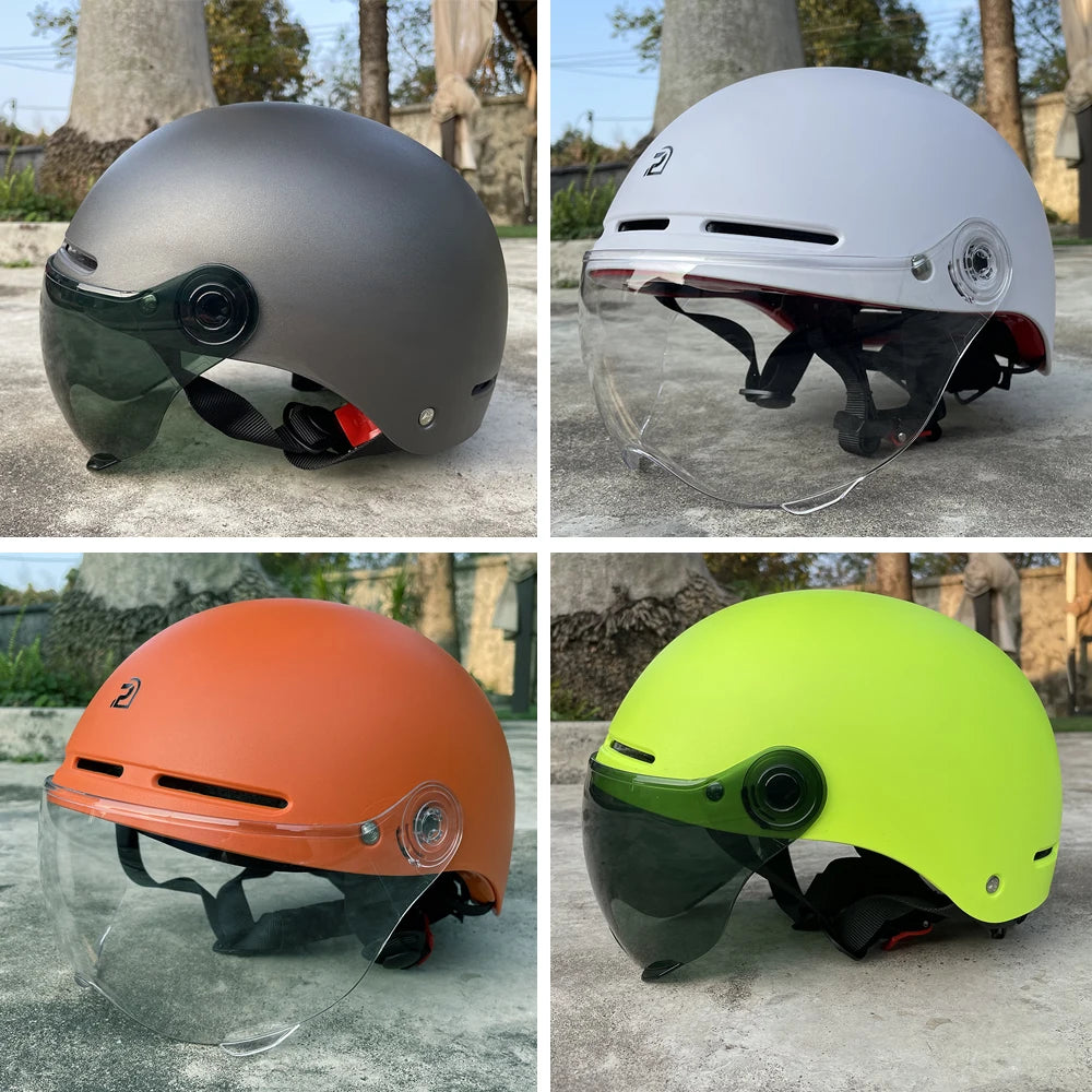 Cycling Helmet with Integrated Goggles and Ear Protection