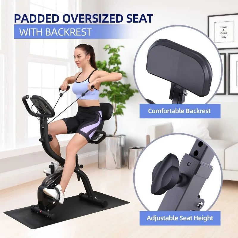 Versatile Home Workout: 4-in-1 Indoor Cycling Bike with Magnetic Training