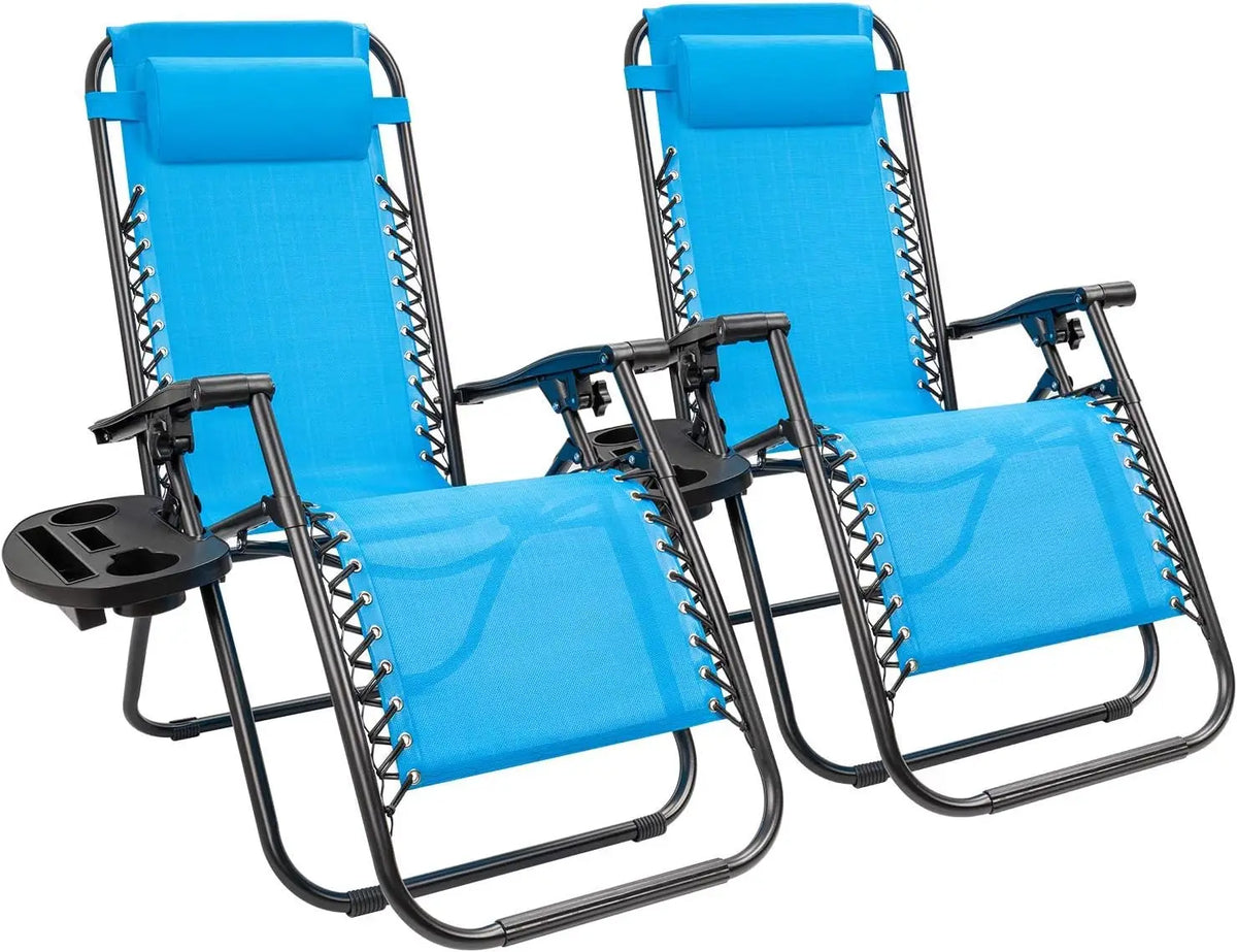 Adjustable Folding Lounge Chairs with Accessories
