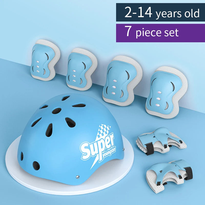 Kids' Protective Gear Set: Helmet & Pads for Ages 2-14