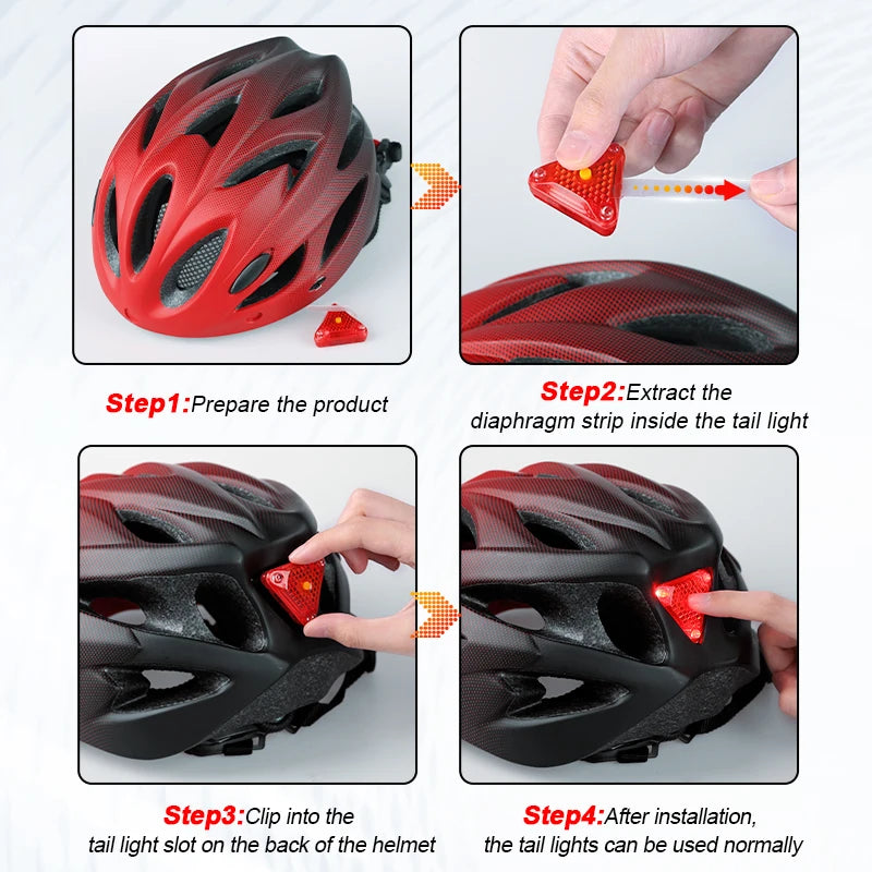 Breathable & Lightweight Cycling Helmet with Rear Safety Light