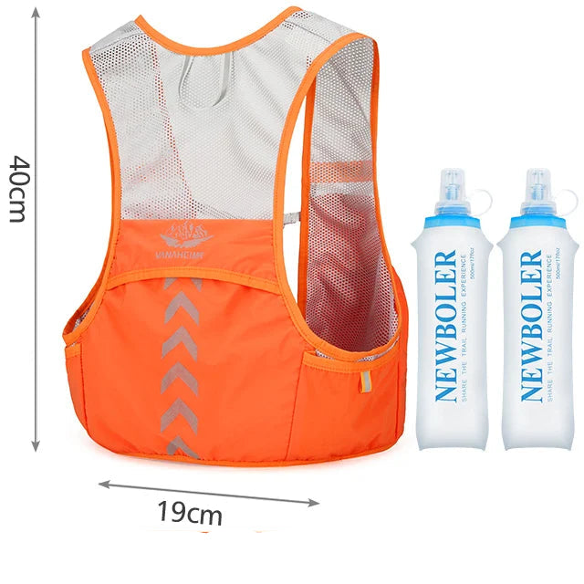 Running Hydration Backpack: 5L with 2L Water Bladder & 500ml Bottle