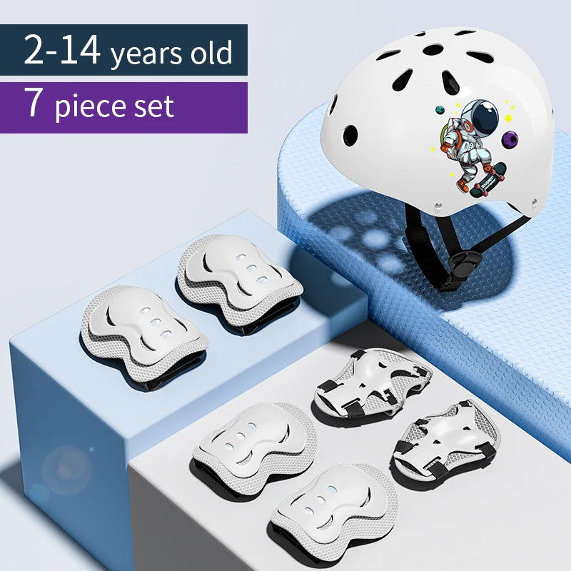 Kids' Protective Gear Set: Helmet & Pads for Ages 2-14