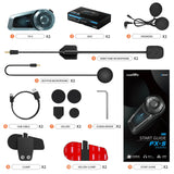 2pcs Fodsports FX-S Motorcycle Intercom Wireless Bluetooth Helmet Headset,1000M,BT5.4 24 Hour Sport