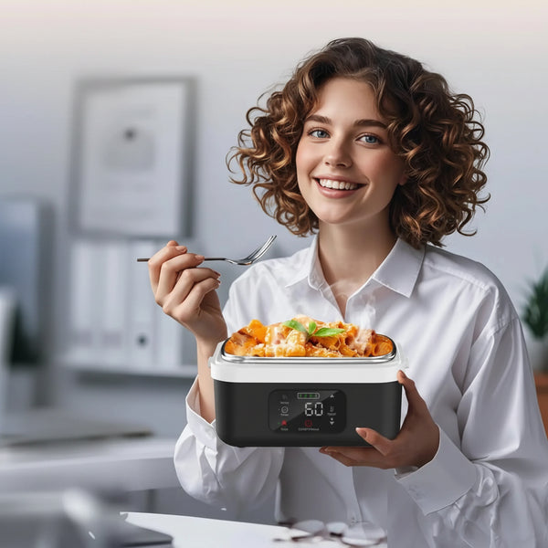 1L Wireless Electric Lunch Box Stainless Steel Warmer