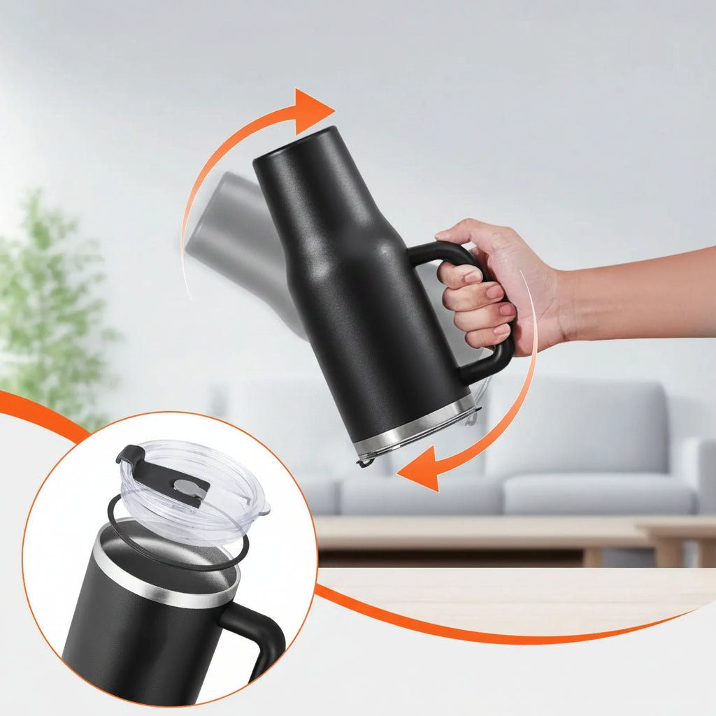 Double-Walled Stainless Steel Sports Bottle & Coffee Cup