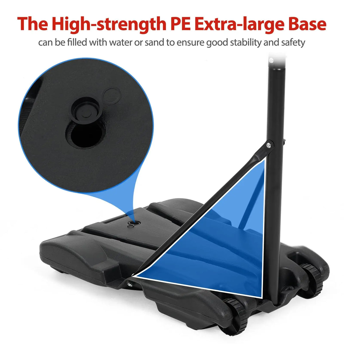 Portable Basketball Hoop for Kids Adjustable Height & Fillable Base